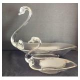 Duncan and Miller Glass Swan Trio