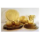 1976 Madrid Yellow Depression Glass Dish Set
