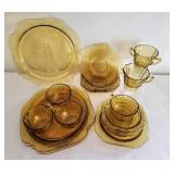 1976 Madrid Yellow Depression Glass Dish Set