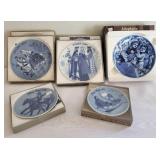 Wide variety of Porsgrund Dated Plates & Cups Some in Original Boxes