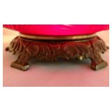 Lovely Red Floral Glass Lamp