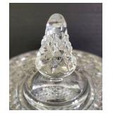 Covered Glass Ice Bucket with Silver Metal Detailing