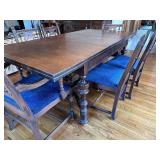 Vintage Dining Room Table and Six Chairs