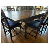 Vintage Dining Room Table and Six Chairs