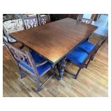 Vintage Dining Room Table and Six Chairs