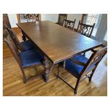 Vintage Dining Room Table and Six Chairs