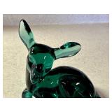 Vintage Green Fenton Glass Deer Figurine