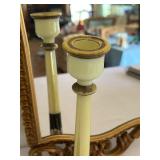 Vintage Wall Mirror and Pair of Vintage Decorative Candle Holders