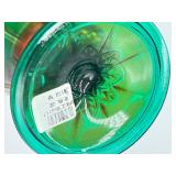 Vintage Fenton Green Dancing Ladies Carnival Glass Urn Candy Jar