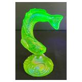 Fenton Uranium Yellow Glass Fish Figurine