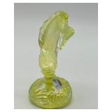 Fenton Uranium Yellow Glass Fish Figurine