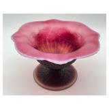 Gorgeous Fenton Glass Christmas Compote