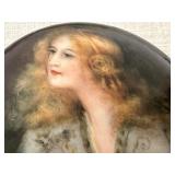 Antique Portrait Hand Painted Vanity Jar