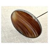 Antique Slag Glass Hat Pin