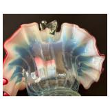 Antique Victorian Opalescent Glass Basket