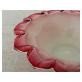 Antique 1860 Brides Glass Bowl with Pleated Petal Edges