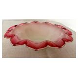 Antique 1860 Brides Glass Bowl with Pleated Petal Edges