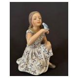 Vintage Dahl Jensen Porcelain "Anne" with Bird Figurine No. 1366