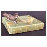 Vintage Austrian Cold Painted Bronze Fox Desk Tidy