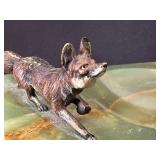Vintage Austrian Cold Painted Bronze Fox Desk Tidy