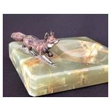 Vintage Austrian Cold Painted Bronze Fox Desk Tidy
