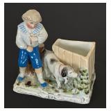 Antique German Fairing Porcelain Match Strike Holder