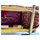 Vintage Artisan Barbara J. Rumeli Wicker Baby Carriage and Miniature Doll