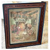 Vintage Framed Drawing by Arthur Hoff