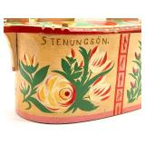 Antique Swedish Hand Painted Tine Box