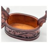 Antique Carved Small Swedish Tine Box