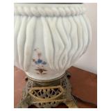 Antique Satin Glass Victorian Lamp