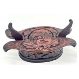 Antique Carved Small Swedish Tine Box