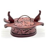 Antique Carved Small Swedish Tine Box