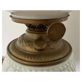 Antique Satin Glass Victorian Lamp