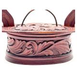 Antique Carved Small Swedish Tine Box