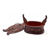 Antique Carved Small Swedish Tine Box