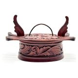 Antique Carved Small Swedish Tine Box