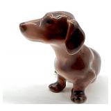 Peter Jens Dahl Dachshund Figurine No. 1131 & Bing and Grøndahl Basset Hound Figurine No. 2542