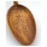 Antique Swedish Wooden Bowl, Carved Shoe, Gnome and Wooden Spoons