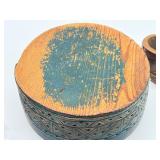 Antique Swedish Wooden Bowl, Carved Shoe, Gnome and Wooden Spoons