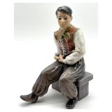 Dahl Jensen No. 1300 Porcelain Figurine Amager Boy with Pipe