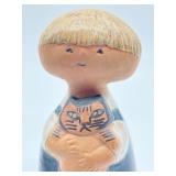 Lisa Larson Gustavsberg Pelle with Cat Pottery Figurine