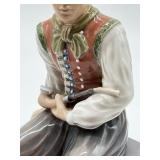 Dahl Jensen No. 1300 Porcelain Figurine Amager Boy with Pipe