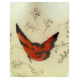 Two Antique Victorian Satin Glass Vases