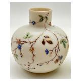 Two Antique Victorian Satin Glass Vases