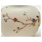 Two Antique Victorian Satin Glass Vases