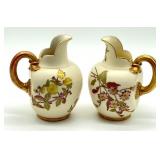 Pair of Antique Royal Worcester Ewers