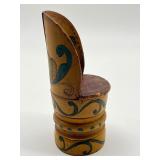 Antique Wooden Rosemaling Doll Chair