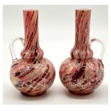 Pair of Antique Spangle Glass Vases