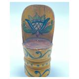 Antique Wooden Rosemaling Doll Chair
